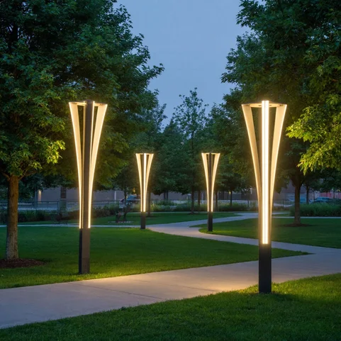 Стальная опора декоративная 4000х100х100 мм фланцевая